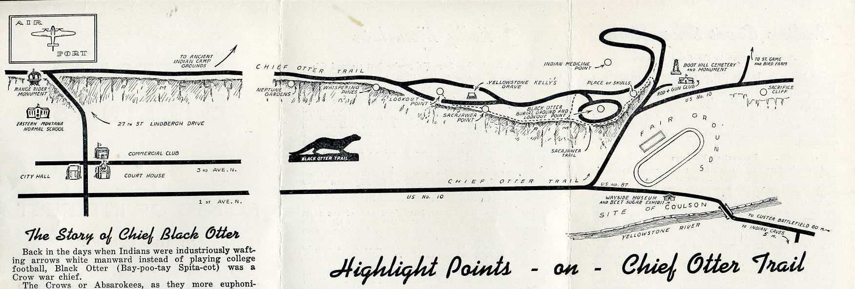 1940 Chamber of Commerce Map of Black Otter Trail